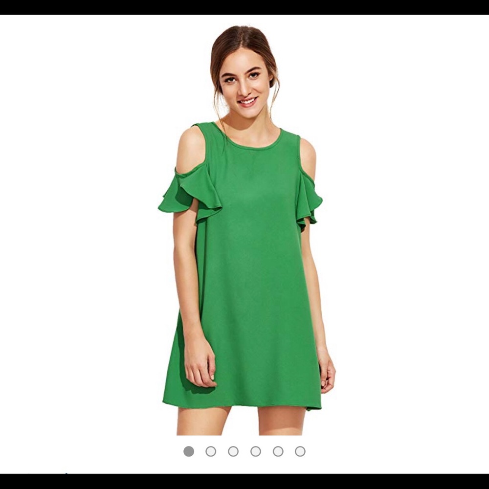 Green Cold Shoulder Dress